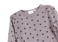 Name It purple dove hjerter top merinould